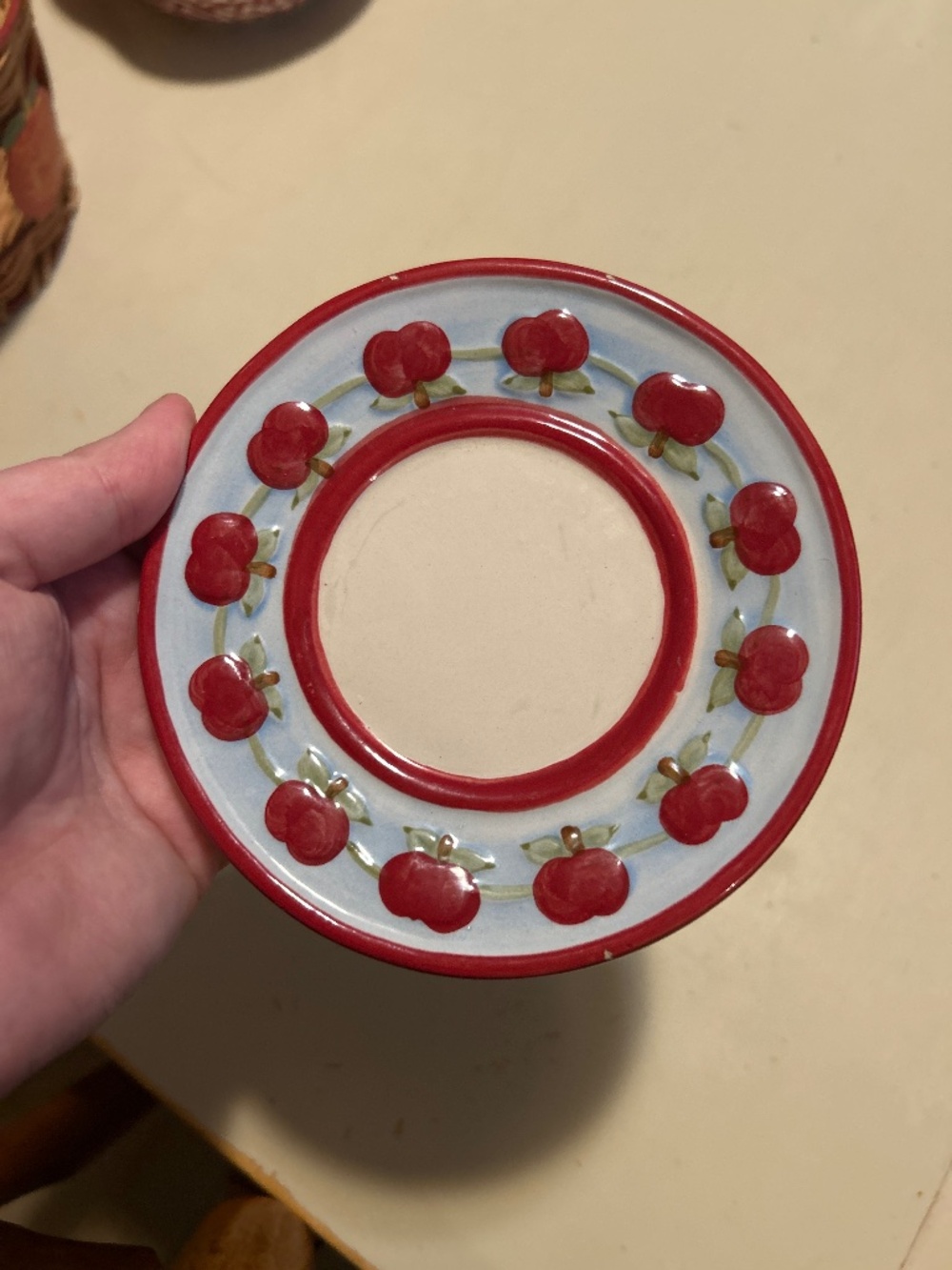 Vintage Apple Candle Saucer